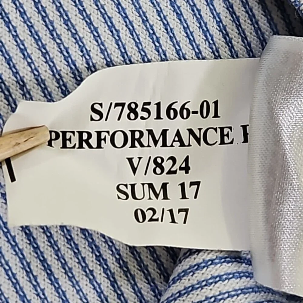 Banana Republic Shirt Men's Medium Performance Pique Polo Blue Pocket 785166 EUC